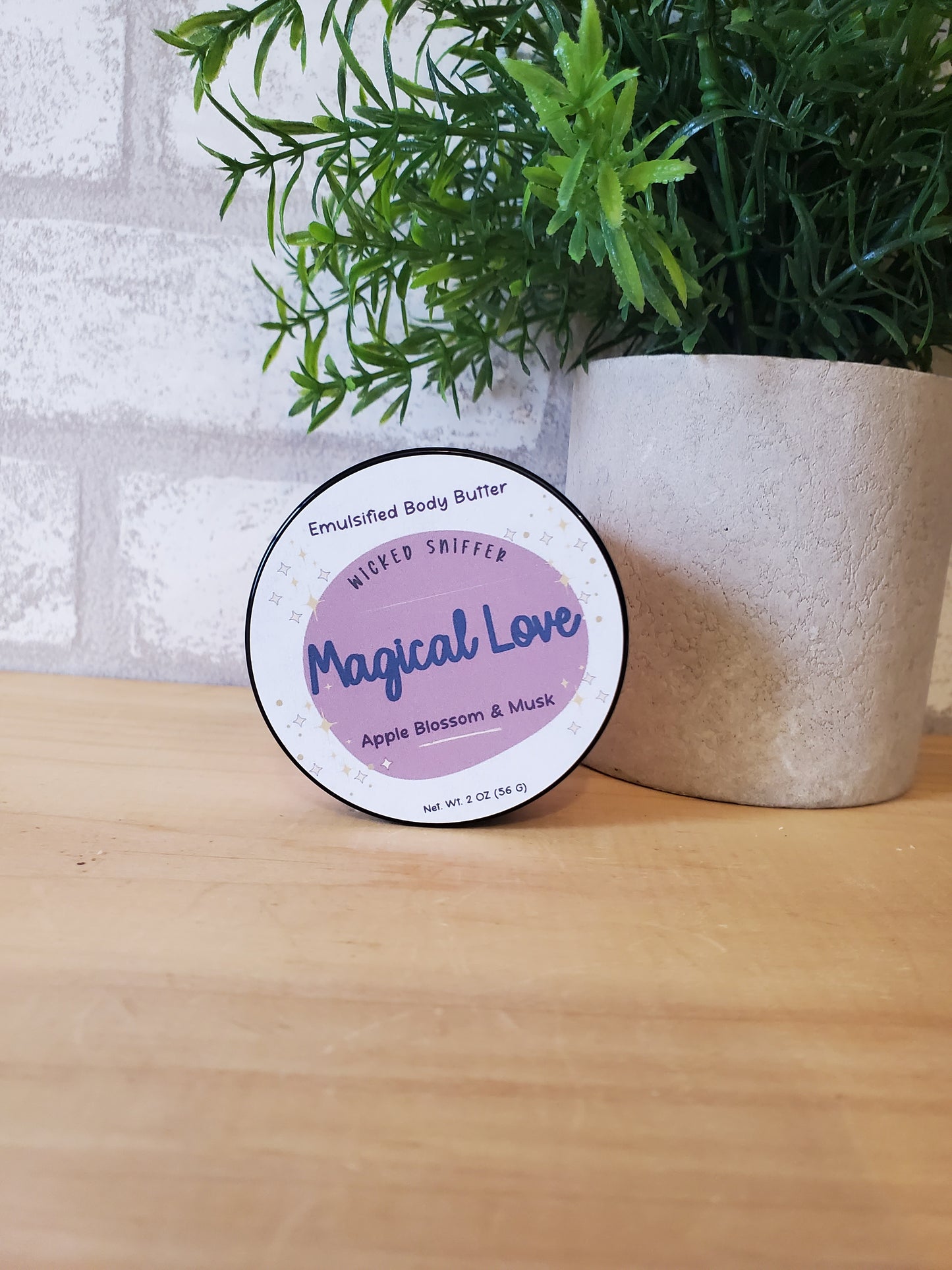 Apple Blossom & Musk Body Butter Cream, Magical Love Body Butter, 2oz Plastic Jar