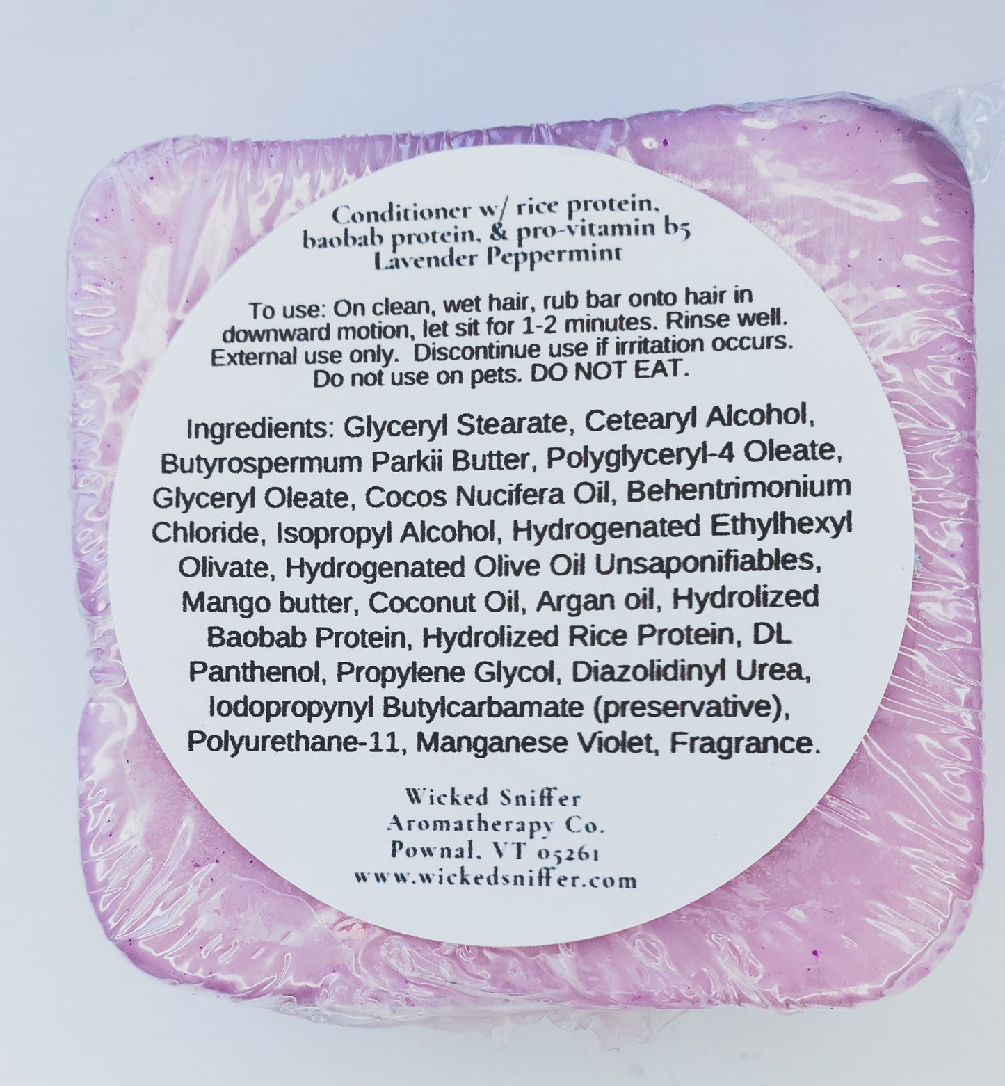 Lavender Peppermint Conditioner Bar for normal hair