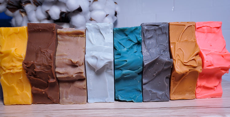 Photo of multiple colors of bars of soap