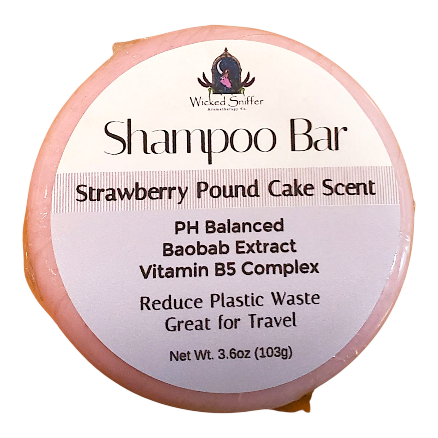 Strawberry Pound Cake Scent Shampoo Bar- Pro-vitamin B5, Nourishing Baobab Extract (3.1 oz)