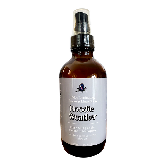 Brown bottle with gray label on a white background 