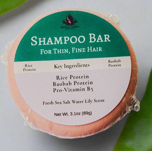 Sea Salt & Water Lily Shampoo Bar for thin, fine hair 