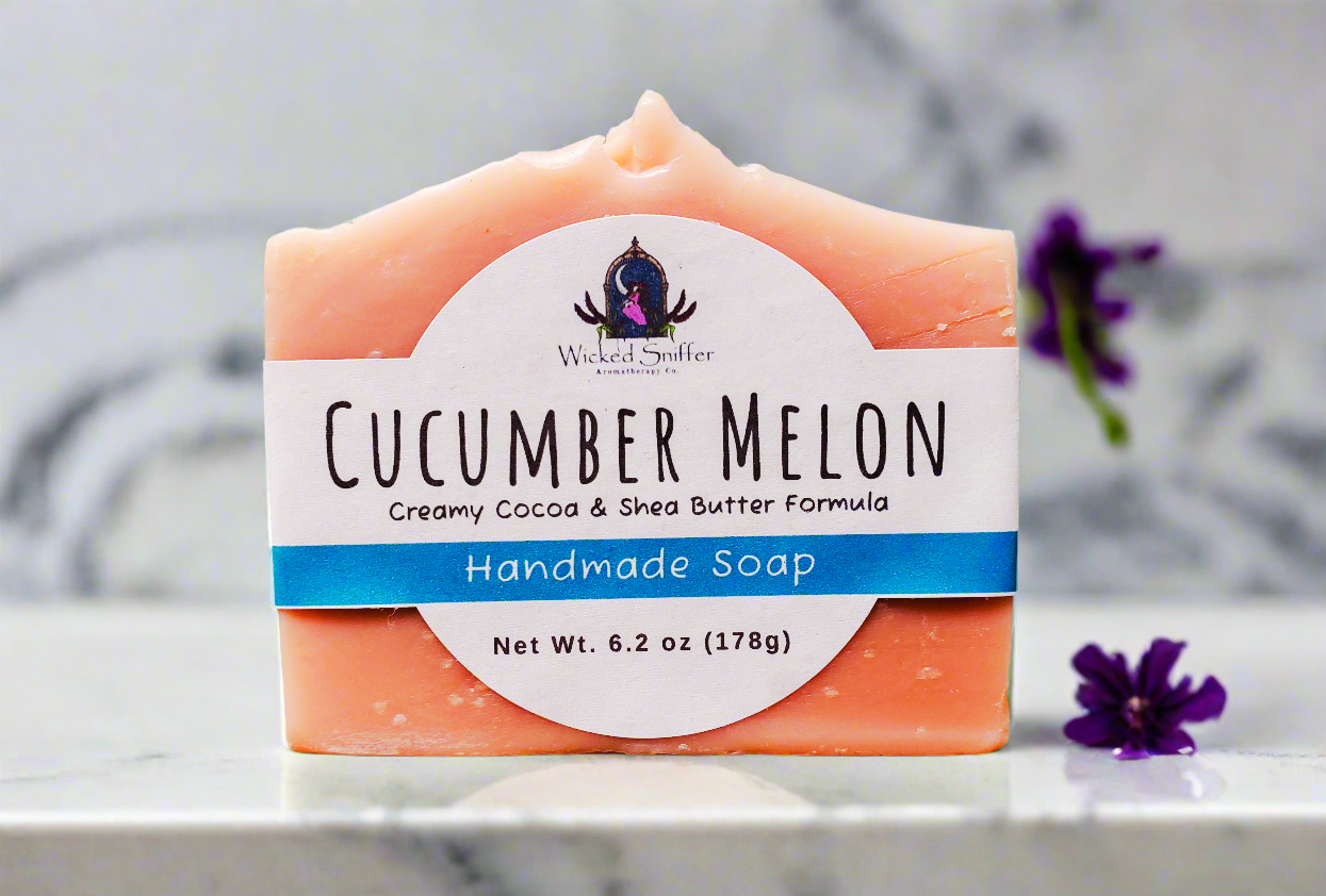 Cucumber melon soap (AI generated background)