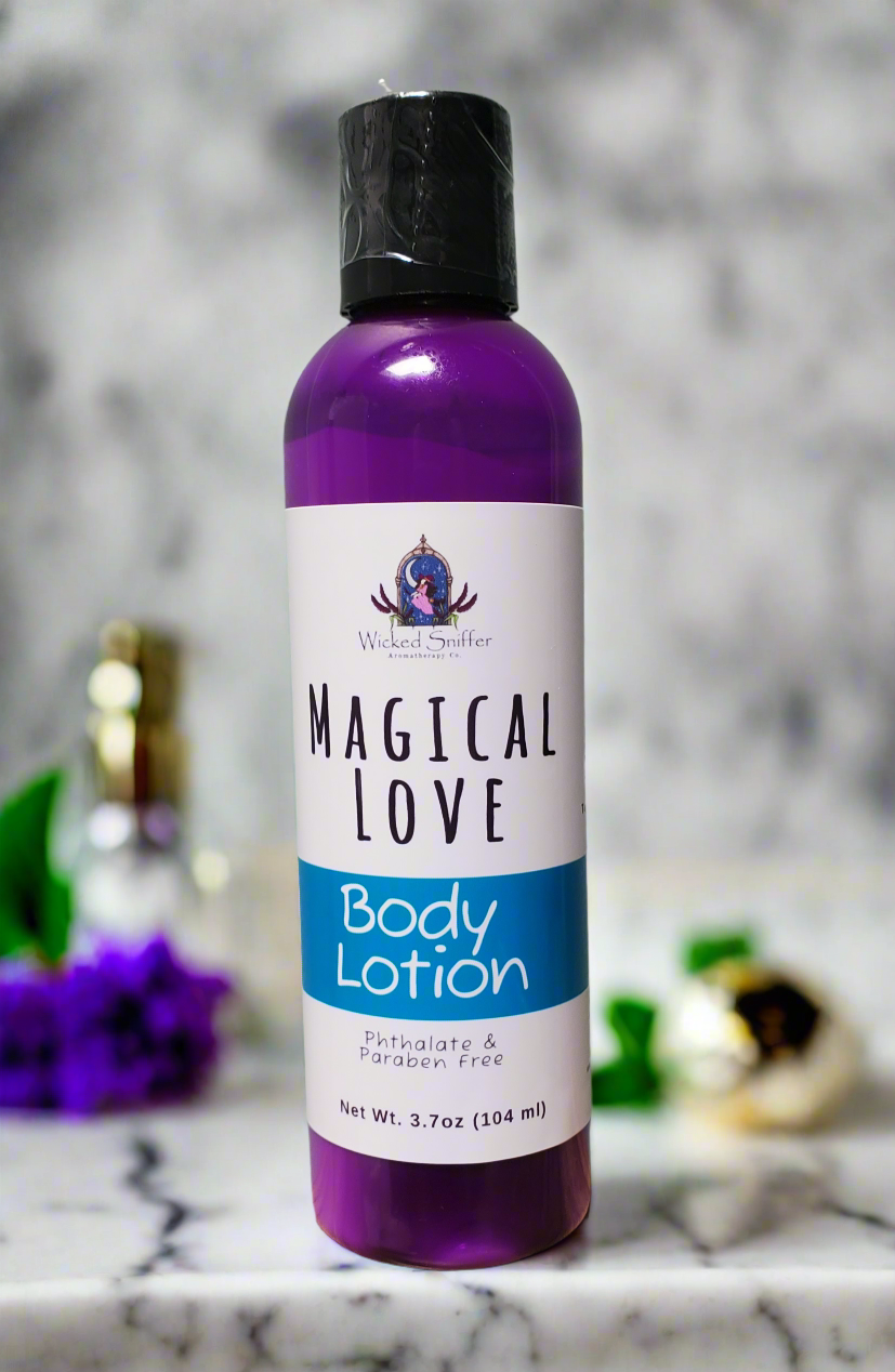 Magical Love Body Lotion (AI generated background)