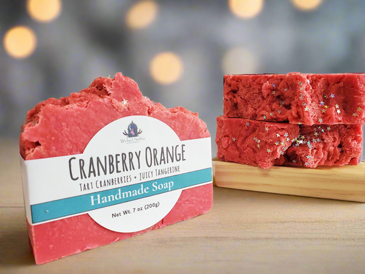 Cranberry Orange Handmade Soap, Tart Cranberry & Juicy Tangerine Scent