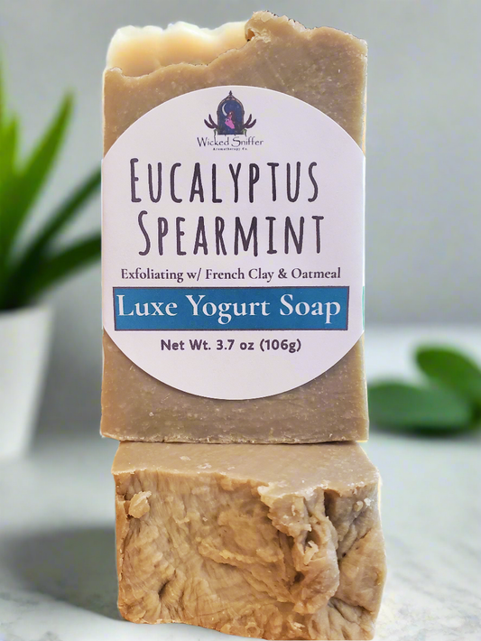 Eucalyptus Spearmint Luxe Yogurt Soap, Spa Scent, Gentle Exfoliation