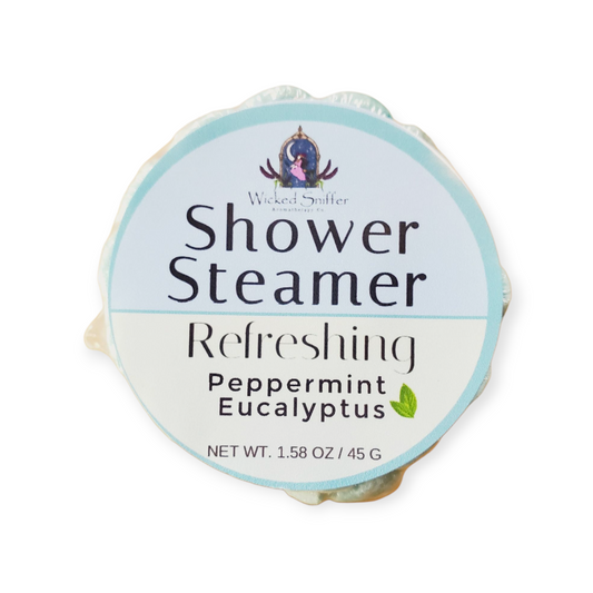Wicked Sniffer Shower Steamer with peppermint and eucalyptus scent on a white background