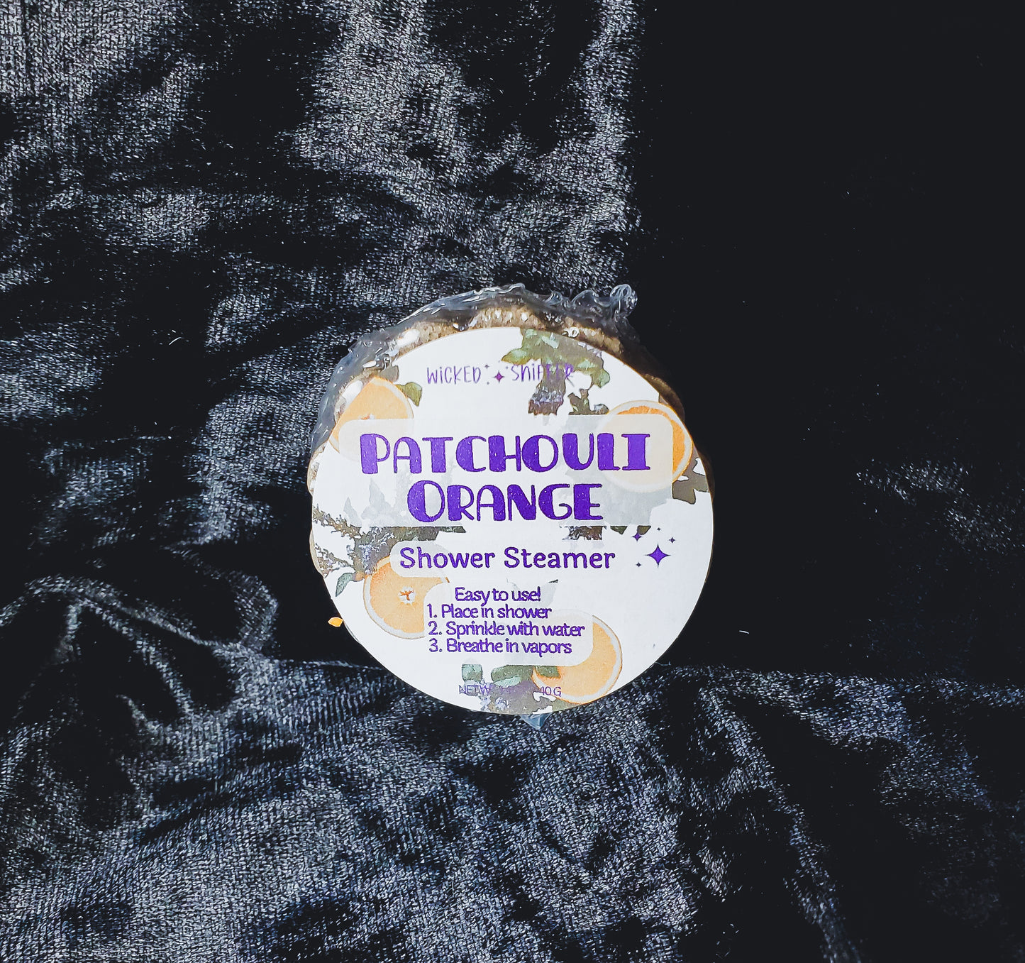 Patchouli Orange Shower Steamer | Small Batch Grounding Aromatherapy Steamer