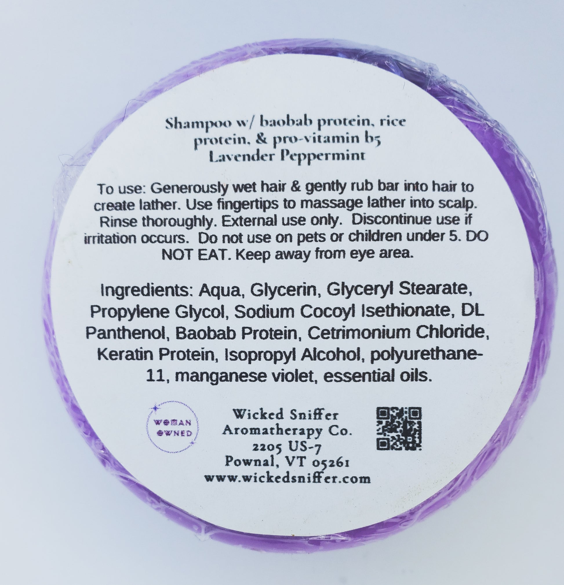 Lavender Peppermint Shampoo Bar for normal hair 