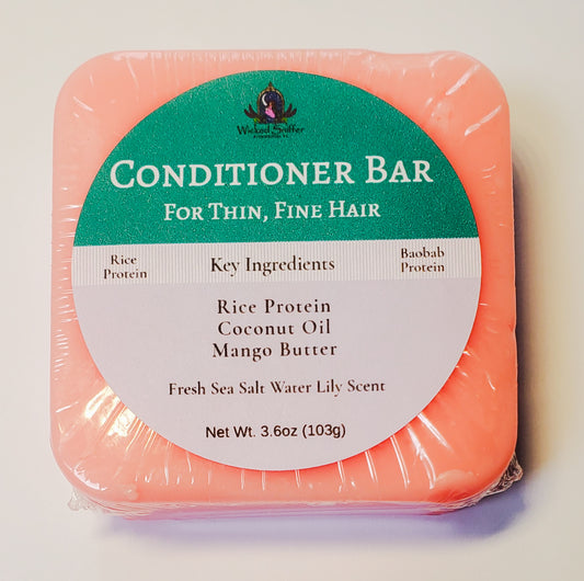 Volumizing Sea Salt & Water Lily Scent Conditioner Bar for Thin, Fine Hair